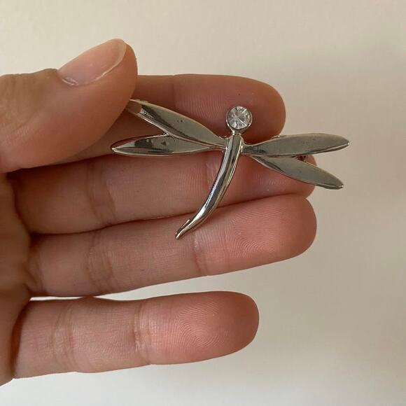 Vintage dragonfly pin silver - Picture 2 of 3